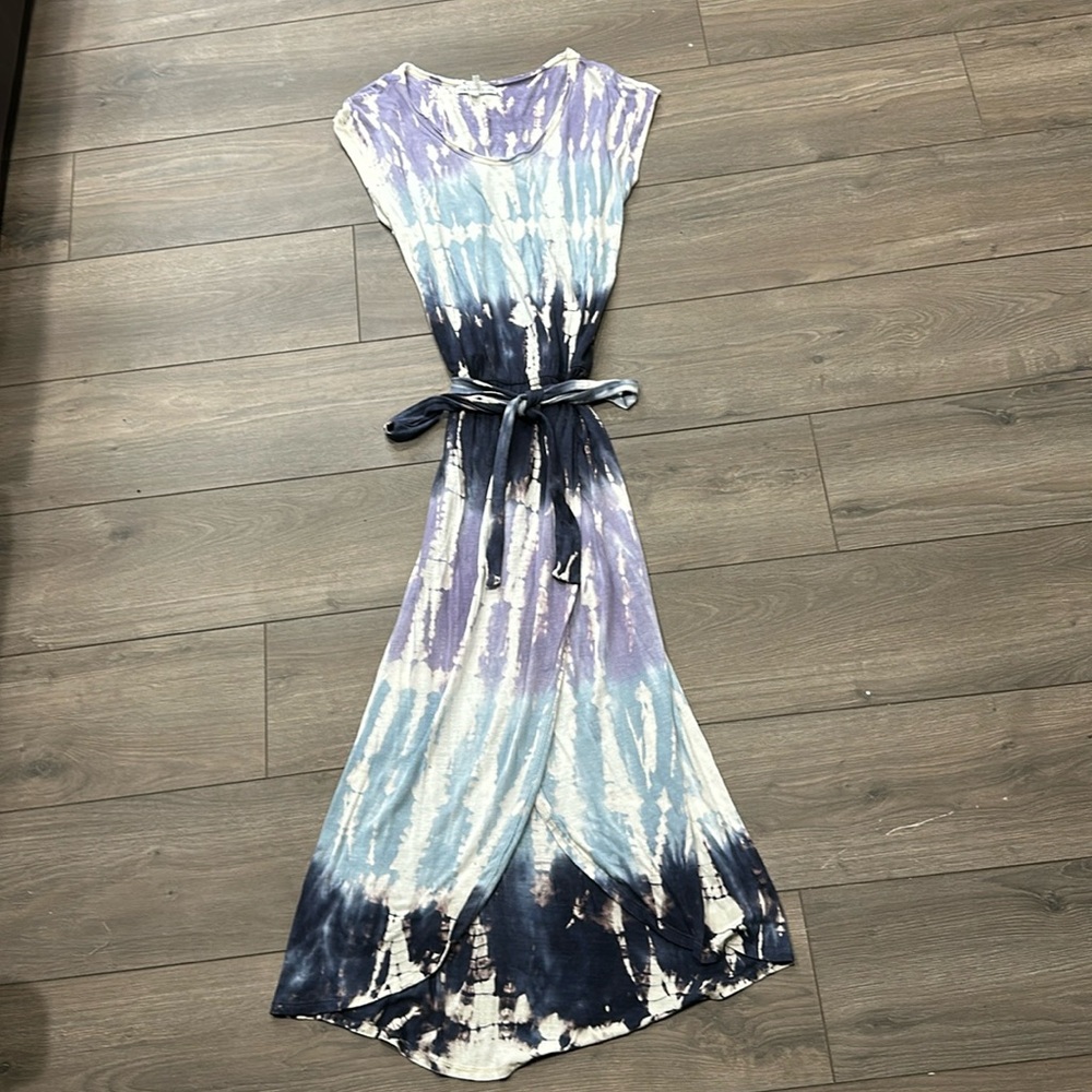 YOUNG FABULOUS & BROKE Tie Dye Drop Waist Maxi Dress Sz M